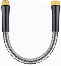Short Garden Hose 1Ft X 5/8",Metal Garden Hose for Hose Reel Faucet,Heavy Duty 3