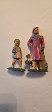 Barclay Little Girl  Woman Passenger w/ Dog Pink Coat Happy Traveler Lead RARE
