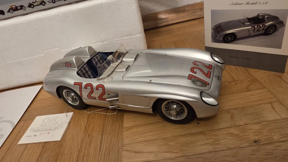 Mercedes Benz 300 SLR, W196S, #722, MM Sieger 1955, CMC M-066, 1:18 OVP - Bild 2 von 4