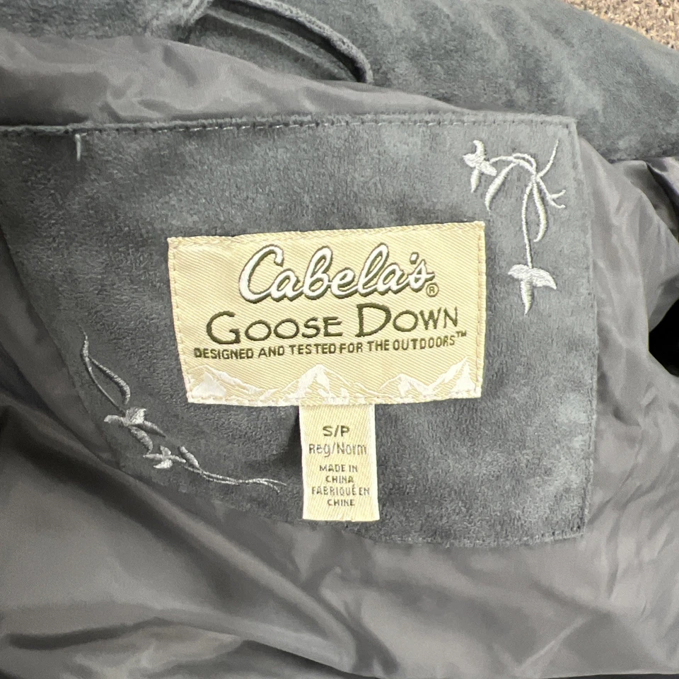 Abrigo parka largo de plumón de ganso Cabela’s vintage para mujer pequeño microgamuza  Foto 3 de 4