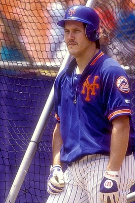 Kevin McReynolds New York Mets looks on before during the game v t- Old Photo