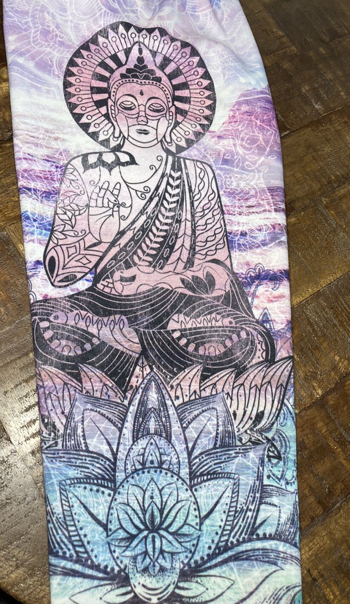 Evolution & Creation Crop Yoga Athletic Leggings Buddha Lotus