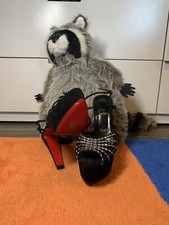 Christian Louboutin VEGASTRASSIMA ALTA Crystal Platform Heels Sandal Shoes 1595