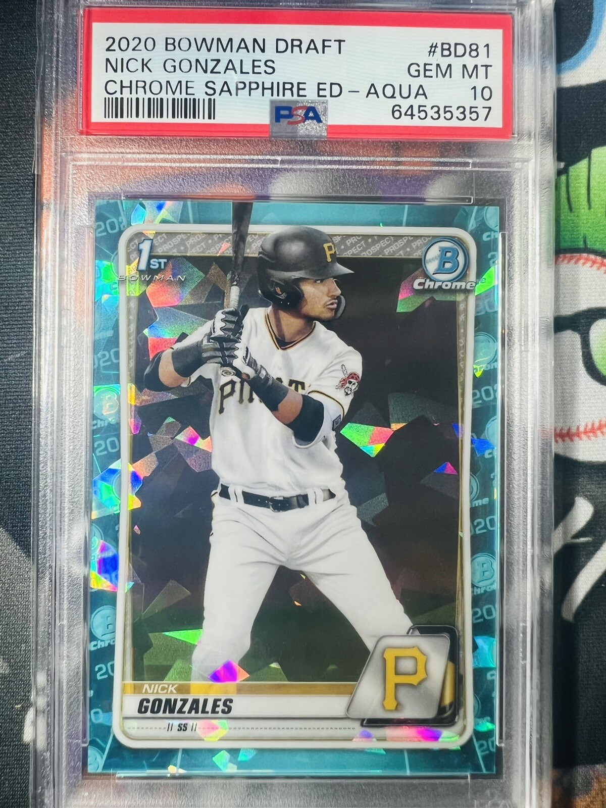 Nick Gonzales 2020 Bowman Draft Sapphire Aqua 1/20 - PSA 10