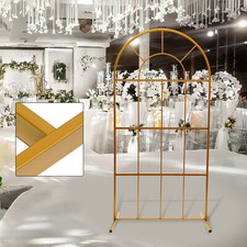 Gold Metal Arch Stand for Weddings, Parties, and Events - Easy to Assemble