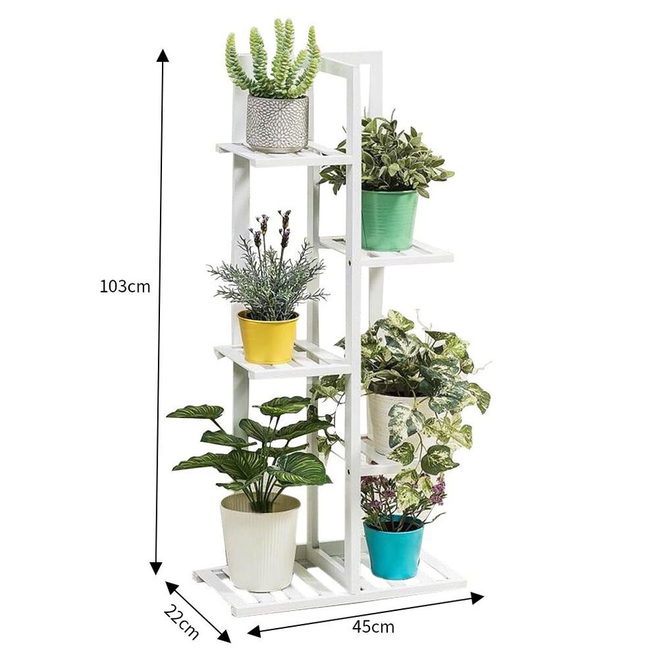 Metal/Wooden Plant Flower Stand Pot Open Display Shelf Outdoor Indoor ...