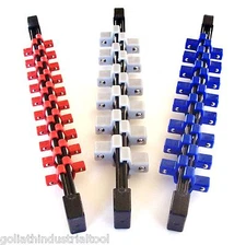 3PC GOLIATH INDUSTRIAL ABS DOUBLE SIDED SOCKET RAIL HOLDER ORGANIZER 1/4 3/8 1/2
