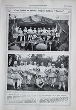 1916 WWI WW1 Imprimé Belge Soldats au Repos Corps-de-Ballet Field Théâtre