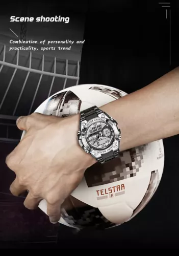 Orologio da polso uomo di lusso digitale impermeabile calendario data orologio al quarzo uomo nuovo - Foto 17 di 25