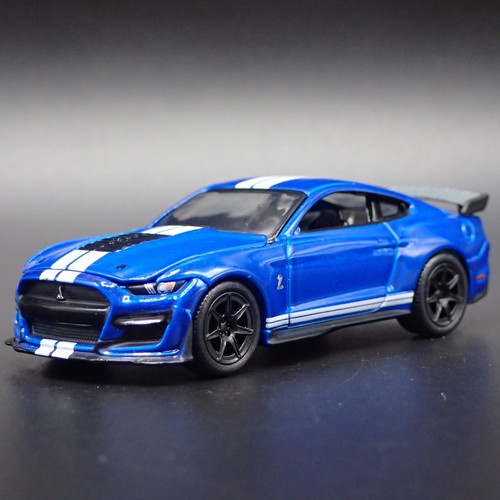Ford Mustang Shelby GT500 Track Pack 2021 - Miniature 1:64 Détaillée, Bleue, Modèle Déboîté