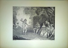 Gravur - Der Tänzerin Mit Castagnetten Nach Antoine Watteau