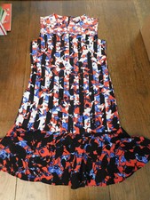 Peter Pilotto For Target Red Blue White Black Floral Striped Dress Sz XS So CUTE