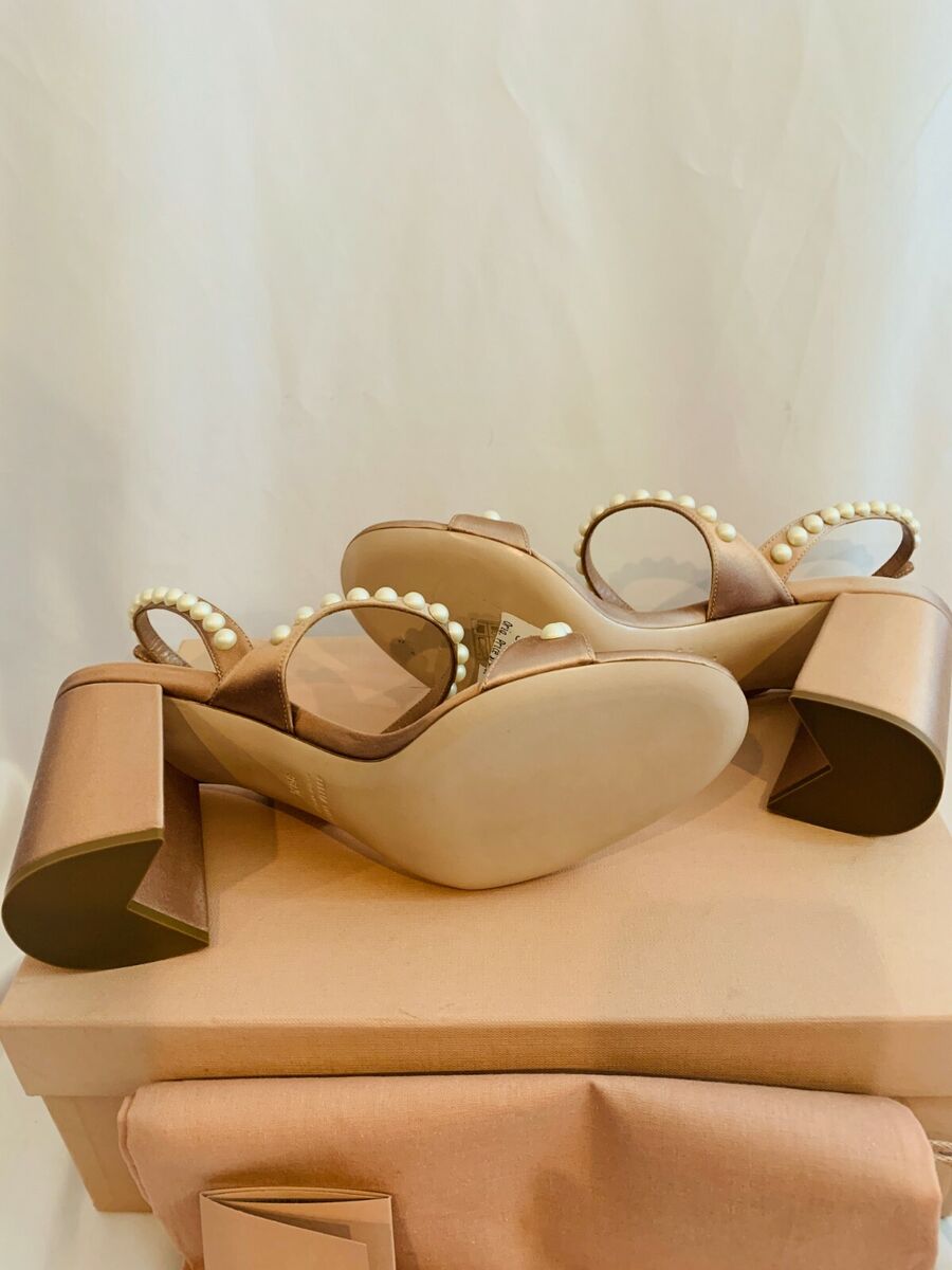 Miu Miu Faux Pearl Slingback Sandals Heels NEW Size 38.5 Miu Miu Faux Pearl Slingback Sandals Heels NEW Size 38.5