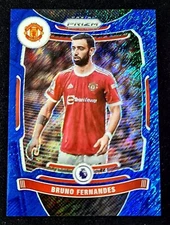 2021-22 Panini Prizm EPL Manchester United Bruno Fernandes Blue Shimmer /8