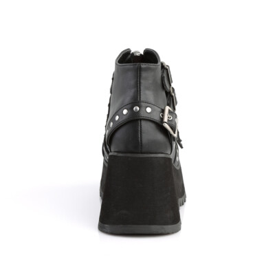 プロフDemonia DEMONIA Punk Goth Gothic Wedge Platform Black Buckle Strap