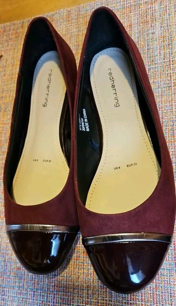 Womens Red Herring Pumps Shoes Size Uk Burgundy UK - Main Image