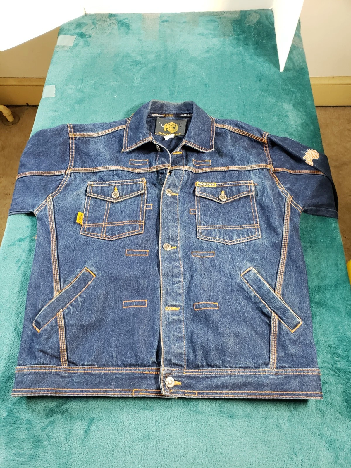 VINTAGE Southpole Jacket Sz Extra Large Mens Blue Denim Jean Trucker Y2K 90s