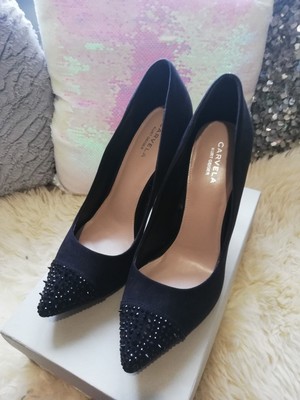 carvela black court shoes