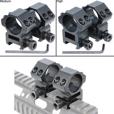 1 Pair 1'' 25mm High/Medium Profile Scope Rings for Picatinny/Weaver Rail Mount