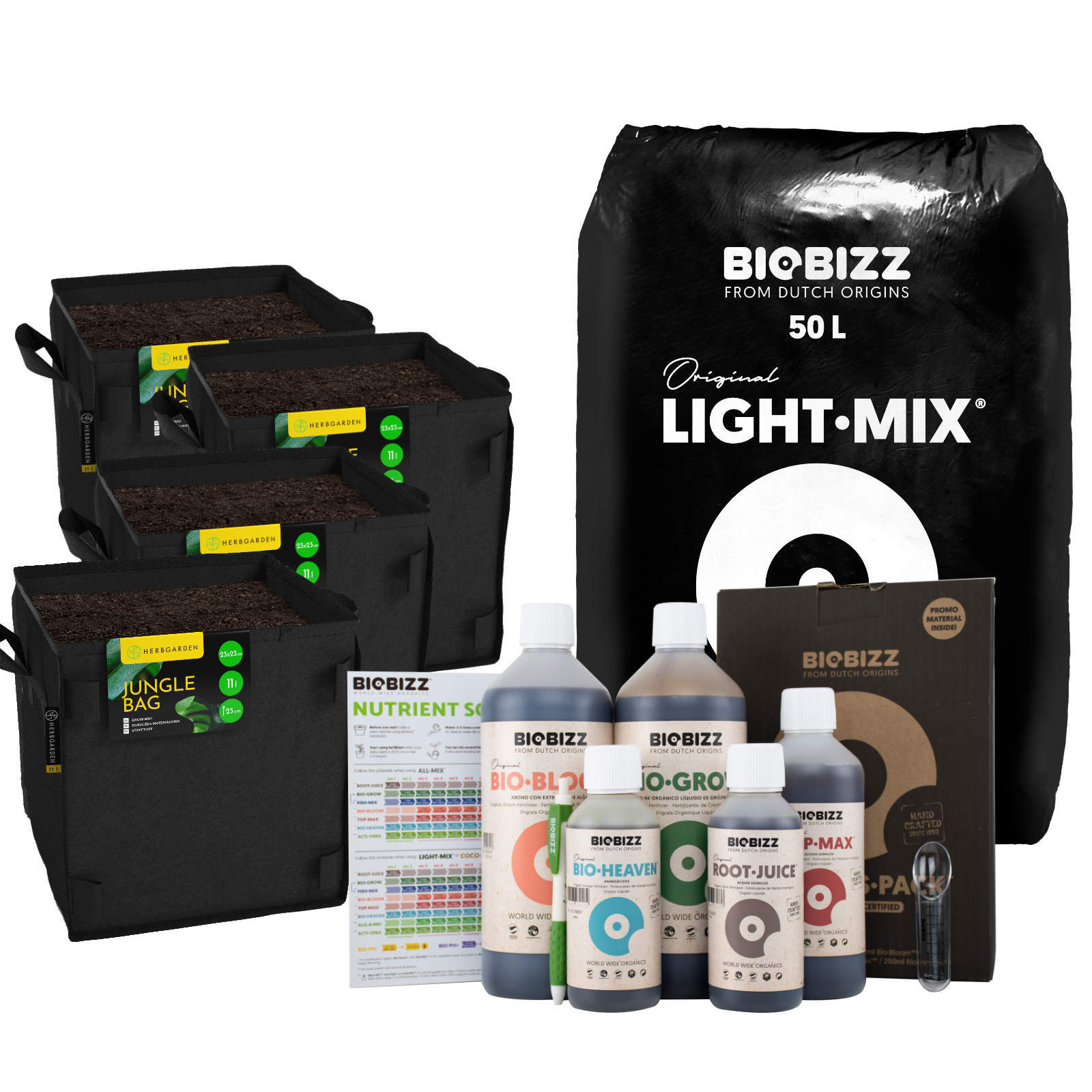 LightMix Starters Pack Dünger Set Stofftöpfe Komplettset Grow