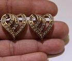 New 14k yellow gold 1.62ct SI2 H diamond heart stud earrings 11.5g natural — photo 4