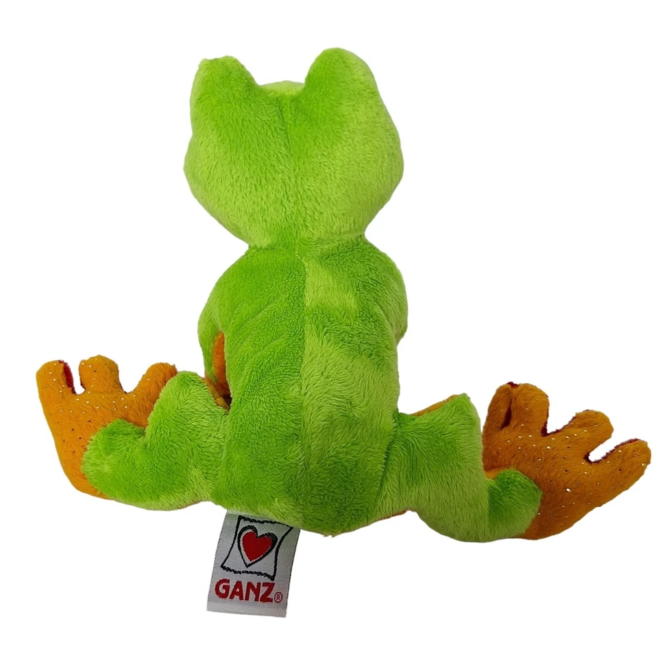 Ganz Lil Kinz Green Gold Tree Frog Plush Stuffed Animal HS109 6.5" - Image 3 of 4