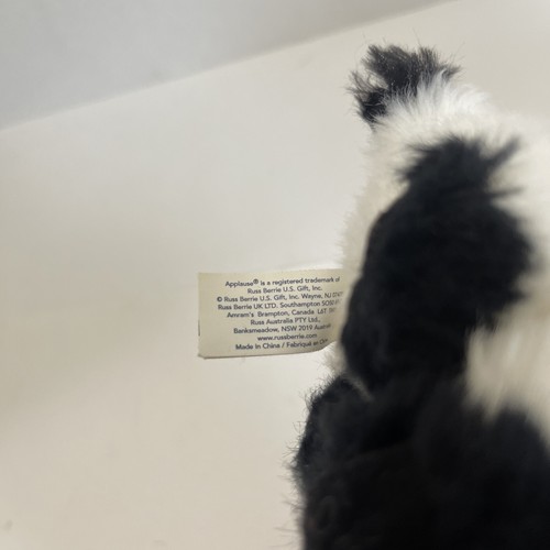 Applause Baby Cow Plush Stuffed Animal Spotted 6” Ear Tag Black N White - Picture 7 of 7