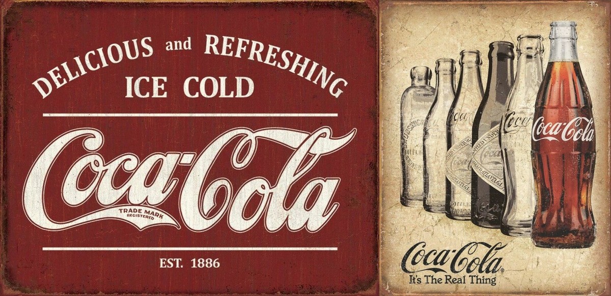 Coca Cola Coke Ice Cold Logo Retro Soda Rustic Wall Décor Metal