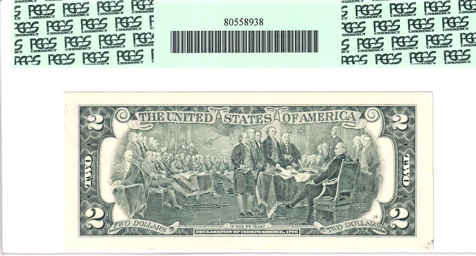 2009 $2 FRN 0/1 TRUE BINARY PCGS Choice About New 55 #G01101100A - Image 2 of 2