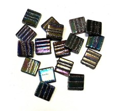 Iridescent 1x1 Decorative Textured Glass Mosaic Tile PACK OF 10 PIECES