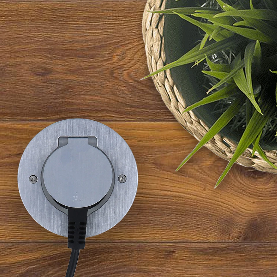 Edelstahl Boden Wand Einbausteckdose Rund versenkbar für Livolo Einsätze 089701 - Bild 3 von 4