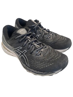 ASICS Women's Gel Kayano 28 Black/White Runners Shoes Wide