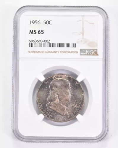 MS65 1956 Franklin Half Dollar - Graded NGC AWESOME Tone *8819