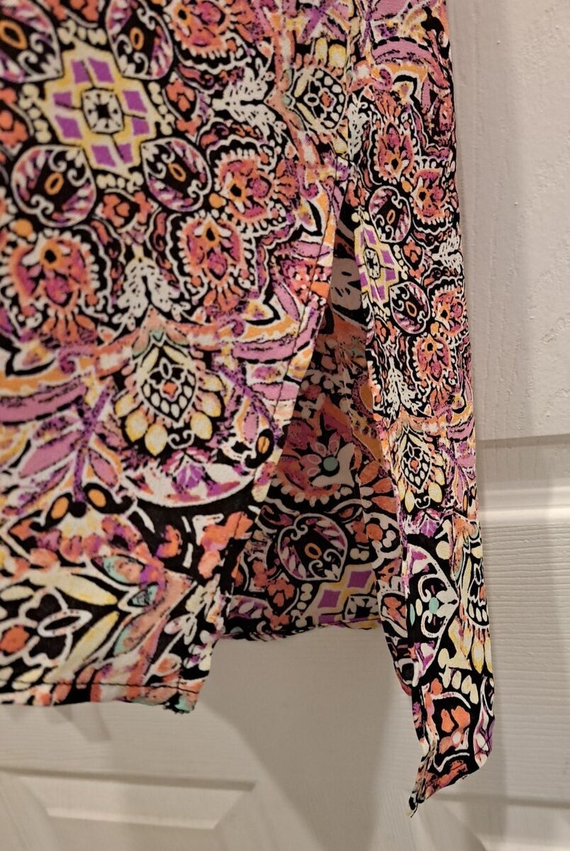 Floral & Ivy Sleeveless Print Blouse - Pink & Black Sm,M,Lg Floral & Ivy Sleeveless Print Blouse - Pink & Black Sm,M,Lg