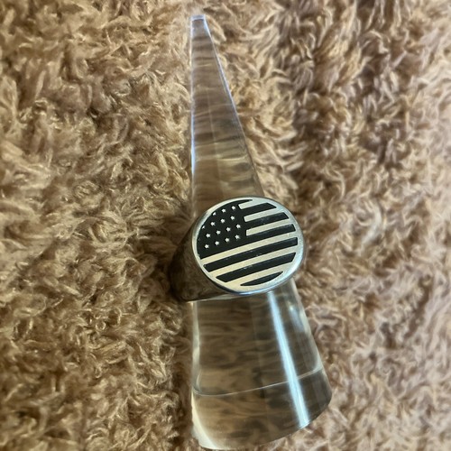 Men’s Bold Stainless Steel US Flag Ring