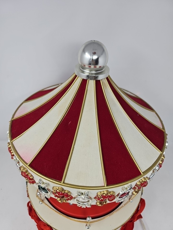 Holiday 16” Vtg Christmas Carousel Light Music Animated Merry