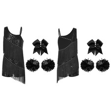 US Girls Dress Figure Dance Outfit Ice Skating Uniform Rhinestones Sleeveless