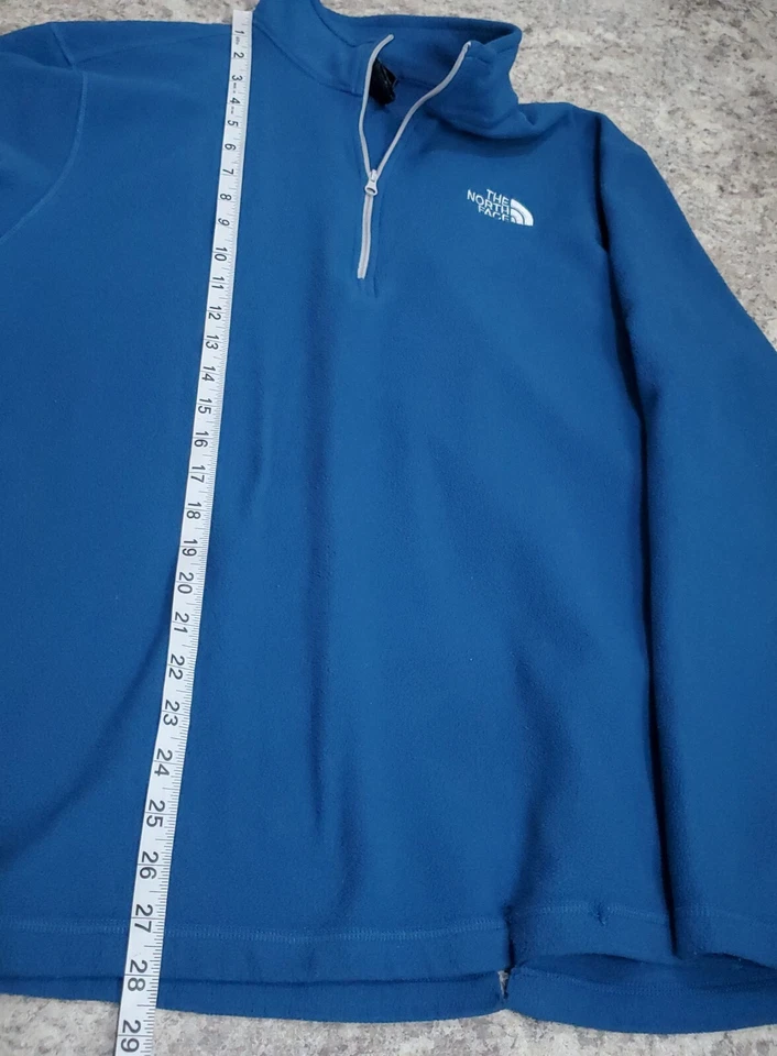 Suéter The North Face Para Hombres XL Azul Cremallera Pullover Exterior Logo Algodón Suelto Foto 3 de 4