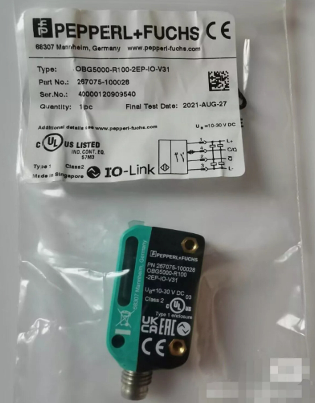 NEW OBG5000-R100-2EP-IO-V31 Sensor #F22
