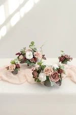 Ling's Moment, Assorted Floral Centerpiece Set in Dusty Rose & Mauve, 4 pieces/s