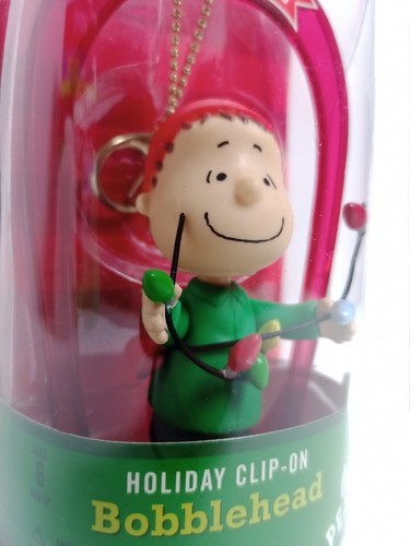 Forever Fun Peanuts Linus Weihnachten Clip-on Wackelkopf/Ornament grüner Bogen neu - Bild 2 von 7