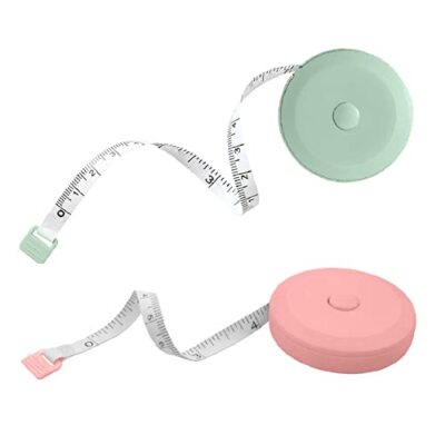 2 Pack Soft Automatic Retractable Tape Measure.60inch/150cm 2 pcs Green+Pink