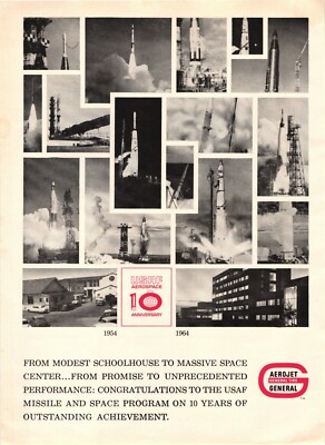 1964 Print Ad Space Rockets Space Age Aerojet General Tire Multi View