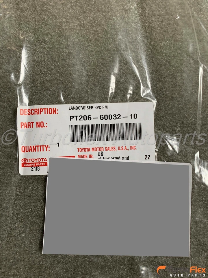 Juego de 3 alfombrillas alfombra topo Toyota Land Cruiser 2003-2007 PT206-60032-10 Foto 3 de 4