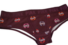 .VINTAGE VICTORIA'S SECRET PINK HIPSTER COTTON PANTY THICK LOGO BAND M