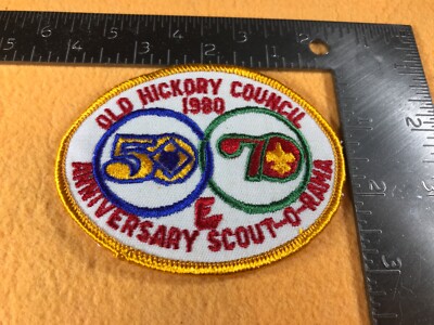 V2-9 BOY SCOUTS OF AMERICA PATCH - 1980 SCOUT-O-RAMA - OLD HICKORY - 50 / 70 ANN