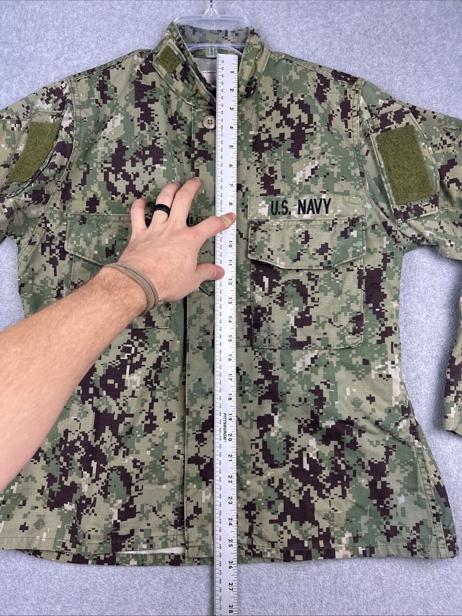 U.S. Navy Blouse Mens 35 Short Working Uniform Type III NWU Seals