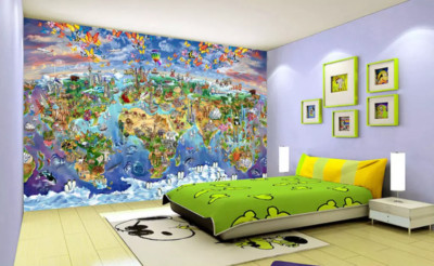 3D Color Land Map ZHUA19180 Wallpaper Wall Murals Removable Self-adhesive Ann 24