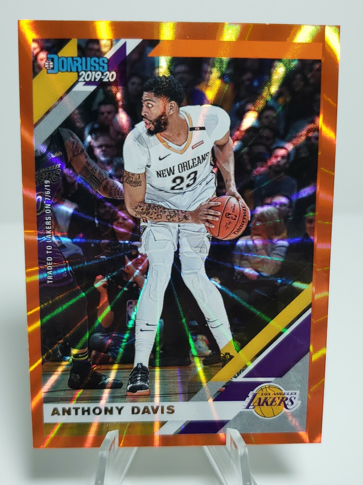 Anthony Davis ORANGE LASER LAKERS DONRUSS CARD - INVESTMENT 