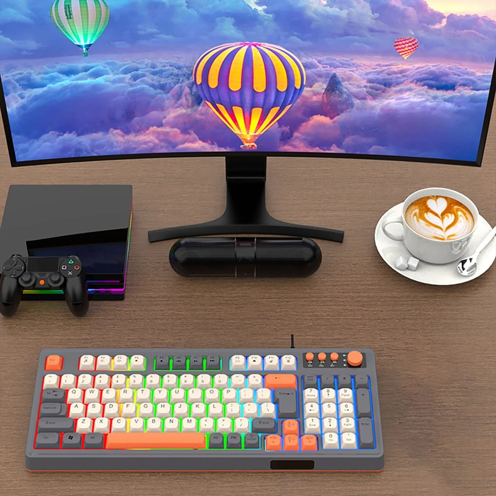 Compact Illuminated Mechanical Keyboard for Gaming Laptop and Business Use